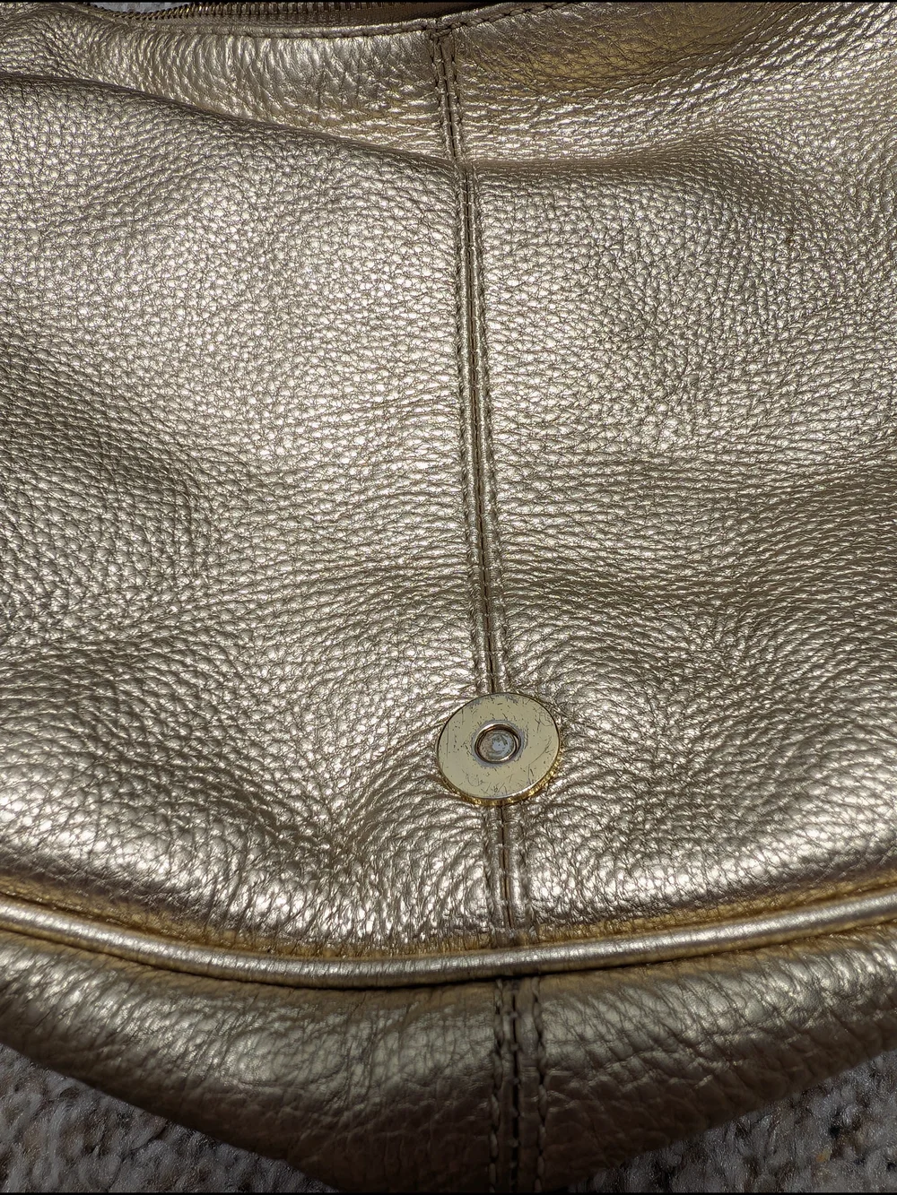 Michael Kors Metallic Gold Leather Hobo  Shoulder Bag